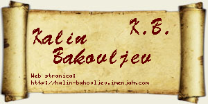 Kalin Bakovljev vizit kartica